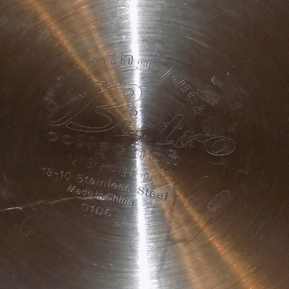 Wolfgang Puck Bistro Collection 12" Brazier Pan Silver 18-10 Stainless Steel - Picture 6 of 8